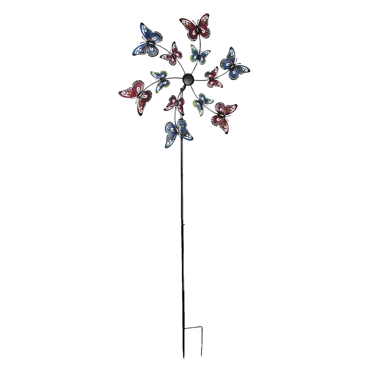 Laser Cut Metal Butterfly Garden Twirler Wind Spinner Stake 72 Inches High